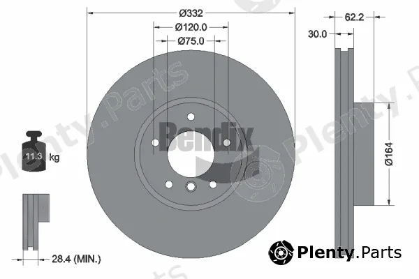BENDIX Braking BDS1320HC — Brake Disc