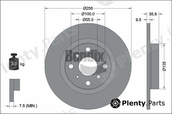 BENDIX Braking BDS2295 — Brake Disc