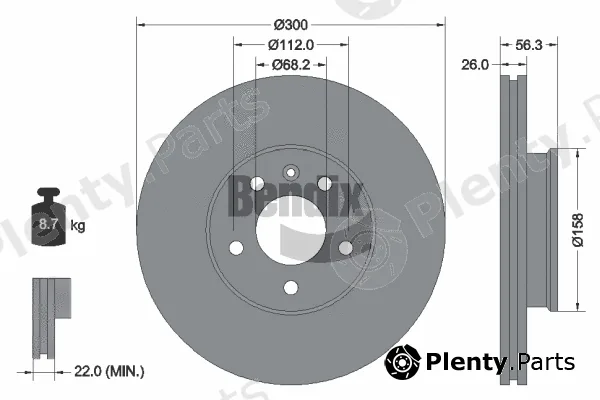 BENDIX Braking BDS1281 — Brake Disc