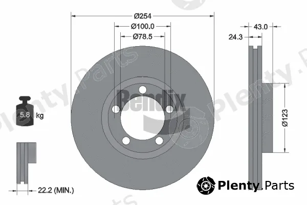 BENDIX Braking BDS1817 — Brake Disc