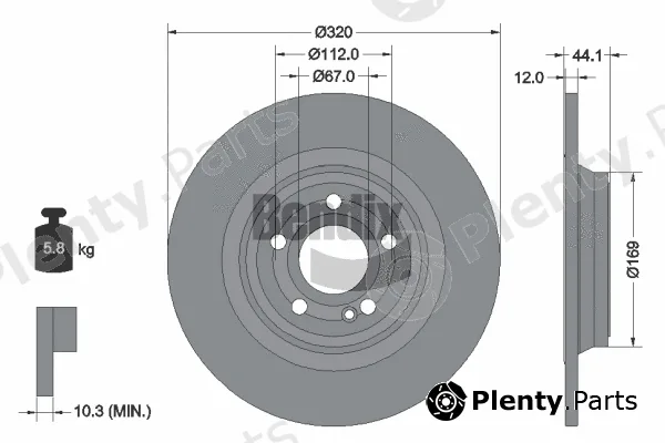 BENDIX Braking BDS1628 — Brake Disc
