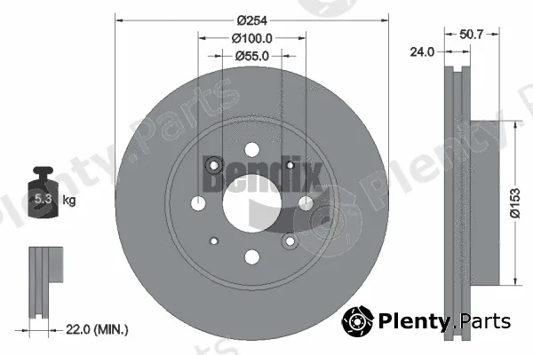 BENDIX Braking BDS2112 — Brake Disc