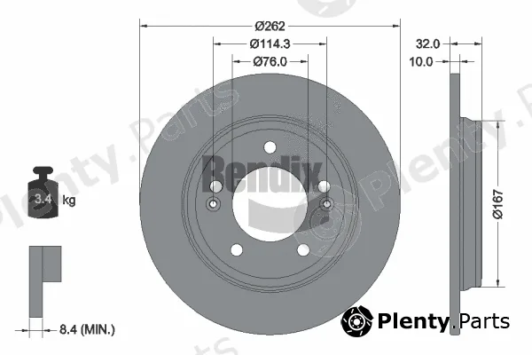 BENDIX Braking BDS1612 — Brake Disc