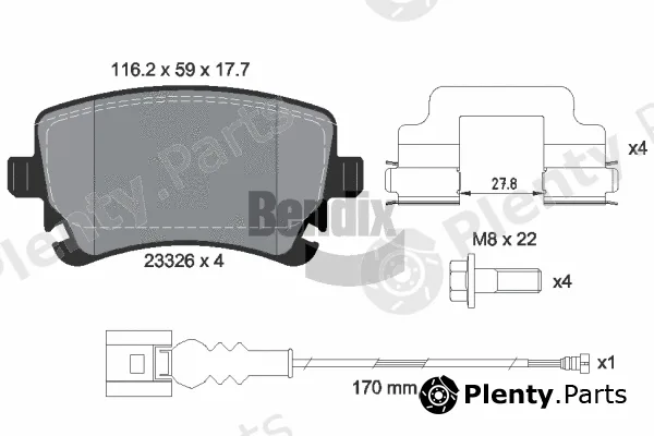 BENDIX Braking BPD1163 — Brake Pad Set, disc brake