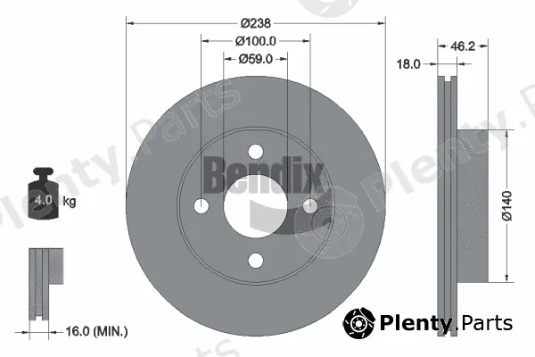 BENDIX Braking BDS1517 — Brake Disc
