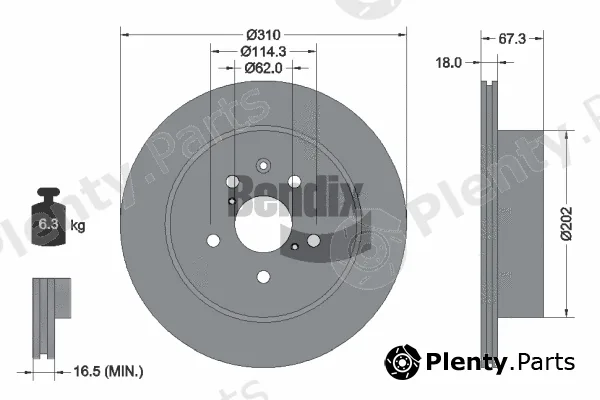 BENDIX Braking BDS1768 — Brake Disc