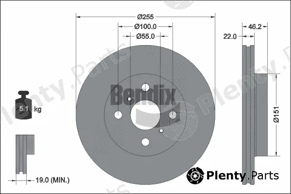 BENDIX Braking BDS2317 — Brake Disc