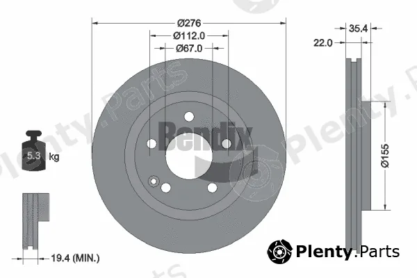 BENDIX Braking BDS1942 — Brake Disc