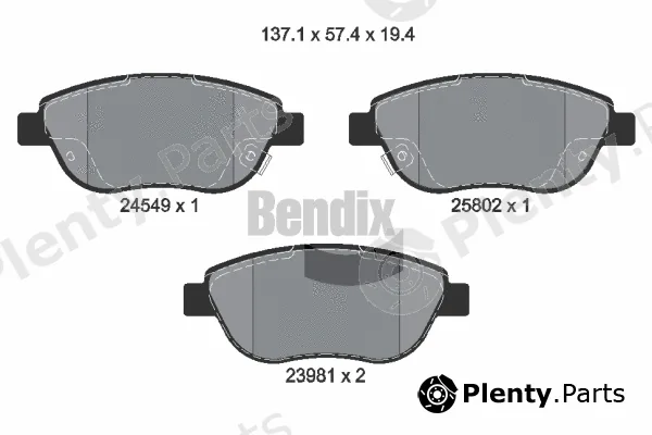 BENDIX Braking BPD1197 — Brake Pad Set, disc brake