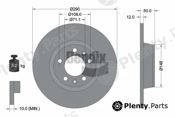 BENDIX Braking BDS2121 — Brake Disc
