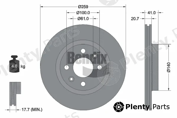 BENDIX Braking BDS1004 — Brake Disc