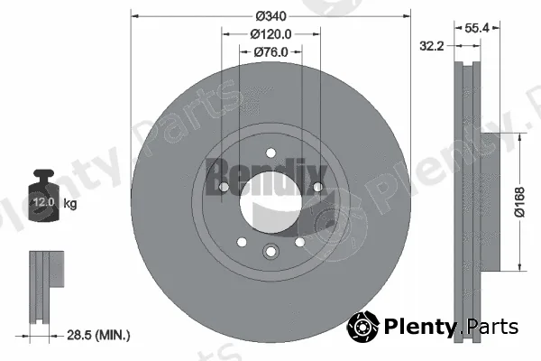BENDIX Braking BDS1361HC — Brake Disc