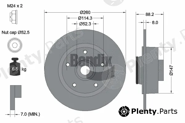 BENDIX Braking BDS1117 — Brake Disc