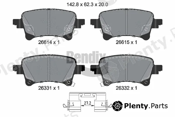 BENDIX Braking BPD2430 — Brake Pad Set, disc brake