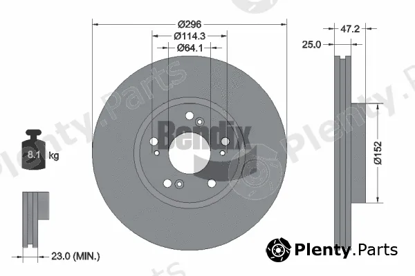 BENDIX Braking BDS1828 — Brake Disc