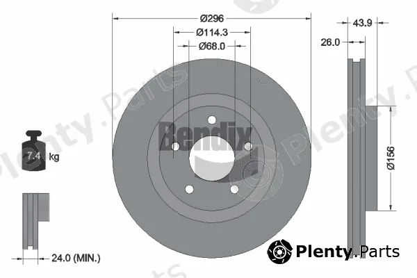 BENDIX Braking BDS1028HC — Brake Disc