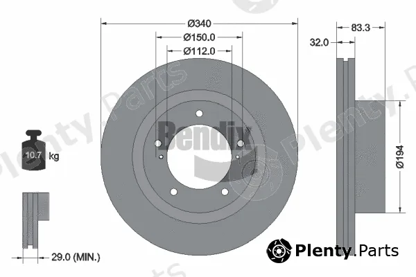 BENDIX Braking BDS1706 — Brake Disc
