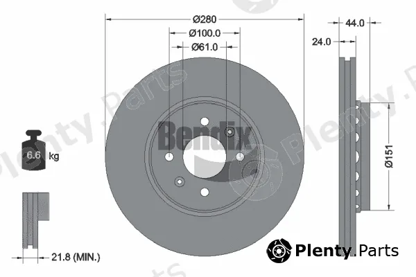 BENDIX Braking BDS1012 — Brake Disc