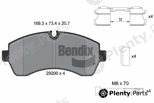 BENDIX Braking BPD1110 — Brake Pad Set, disc brake
