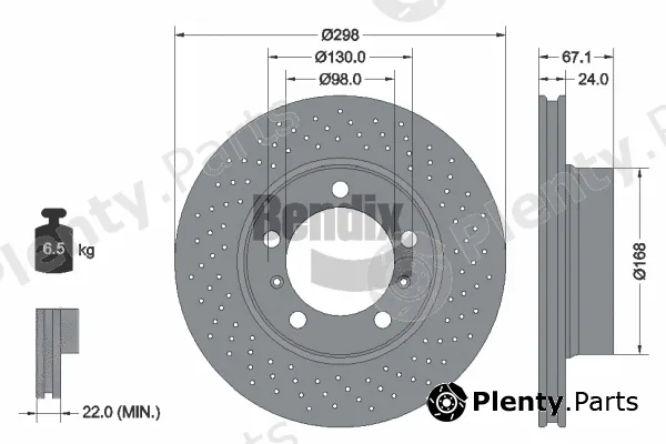 BENDIX Braking BDS2163RHC — Brake Disc