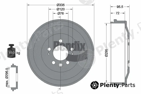 BENDIX Braking BDM1141 — Brake Drum