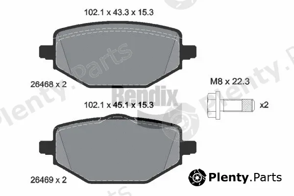 BENDIX Braking BPD2393 — Brake Pad Set, disc brake
