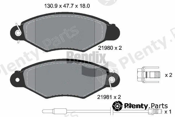 BENDIX Braking BPD1058 — Brake Pad Set, disc brake