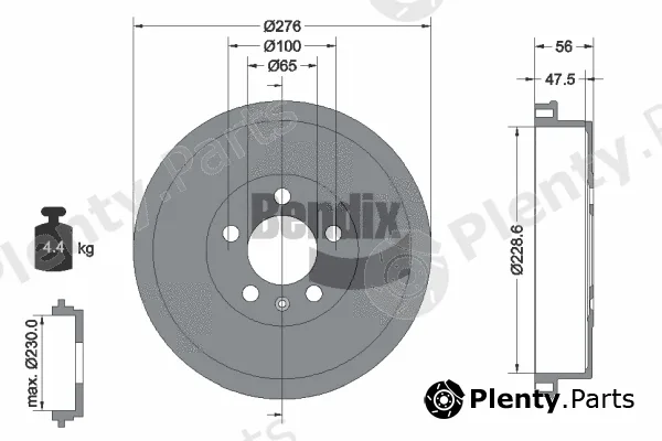 BENDIX Braking BDM1148 — Brake Drum