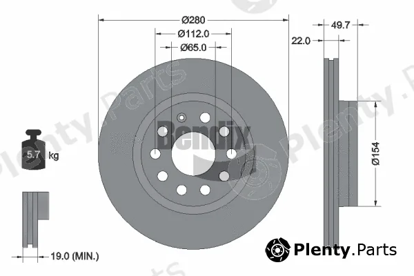 BENDIX Braking BDS1006HC — Brake Disc