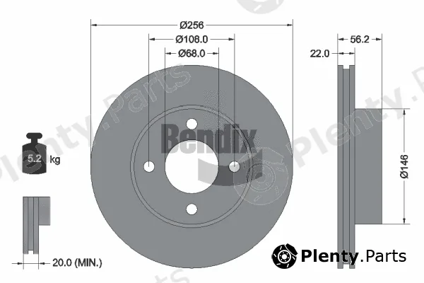 BENDIX Braking BDS1901 — Brake Disc