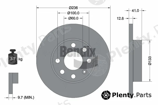 BENDIX Braking BDS1161 — Brake Disc