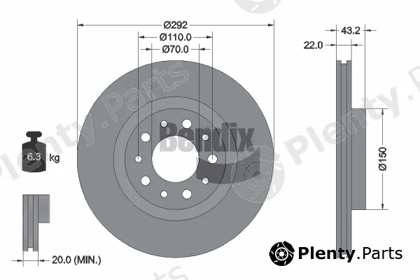 BENDIX Braking BDS2099 — Brake Disc