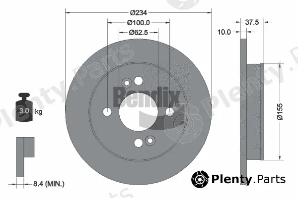 BENDIX Braking BDS1381 — Brake Disc