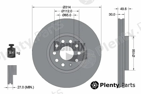BENDIX Braking BDS1283HC — Brake Disc