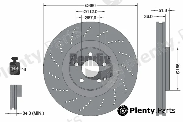 BENDIX Braking BDS2001HC — Brake Disc