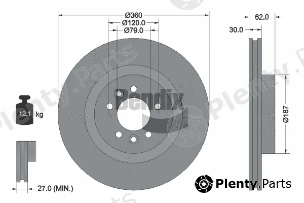 BENDIX Braking BDS1729HC — Brake Disc