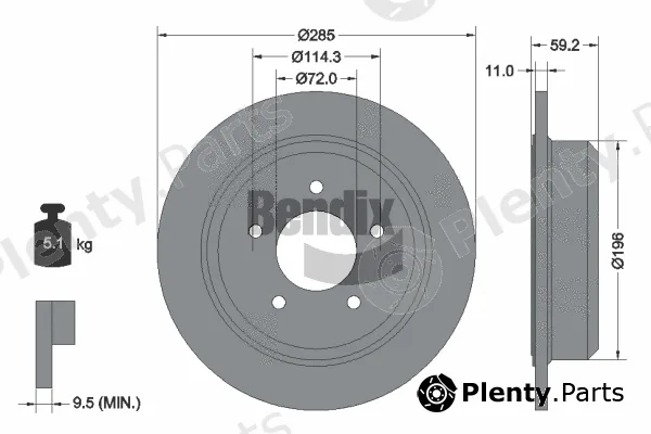 BENDIX Braking BDS2012 — Brake Disc
