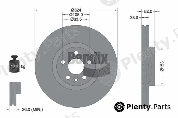 BENDIX Braking BDS1567HC — Brake Disc