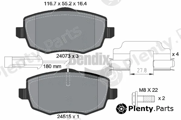 BENDIX Braking BPD1234 — Brake Pad Set, disc brake