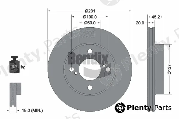 BENDIX Braking BDS2119 — Brake Disc