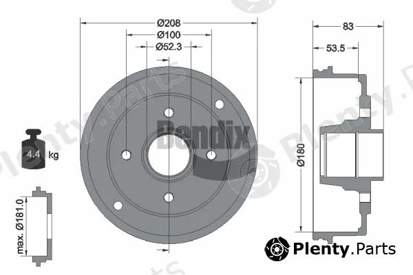 BENDIX Braking BDM1054 — Brake Drum