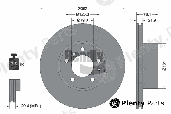 BENDIX Braking BDS1887 — Brake Disc