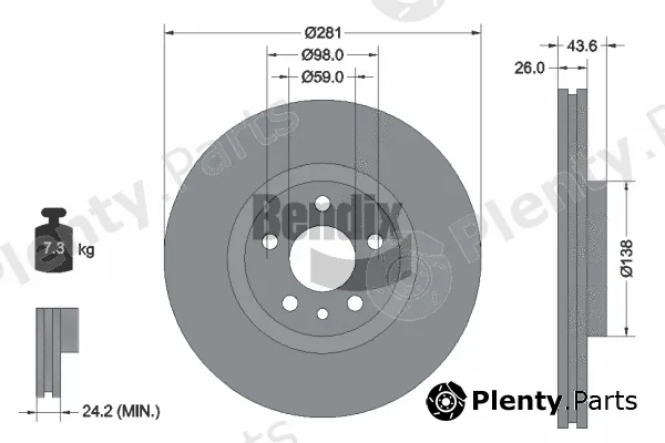 BENDIX Braking BDS1255 — Brake Disc