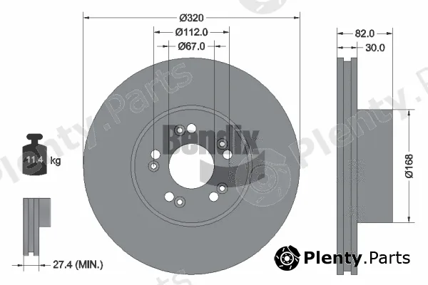BENDIX Braking BDS1826 — Brake Disc
