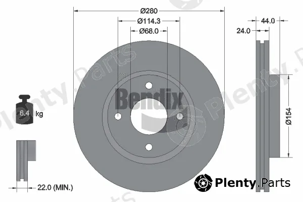 BENDIX Braking BDS2032 — Brake Disc