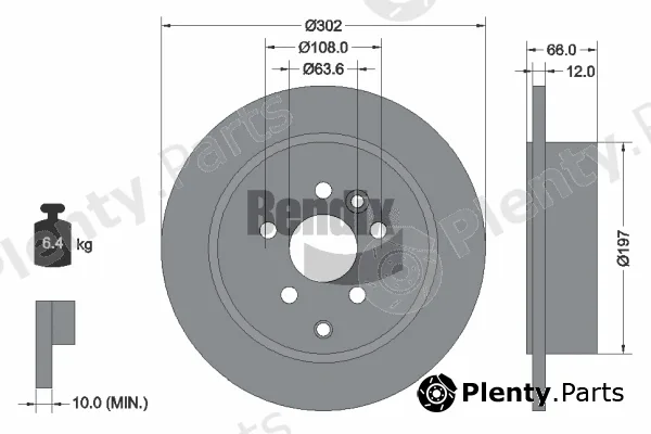BENDIX Braking BDS1702 — Brake Disc