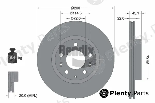 BENDIX Braking BDS1878 — Brake Disc