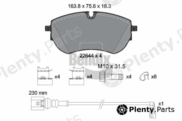 BENDIX Braking BPD2522 — Brake Pad Set, disc brake