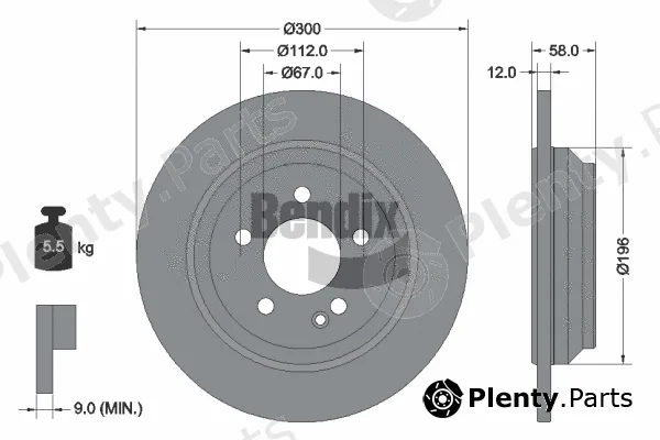 BENDIX Braking BDS1187 — Brake Disc