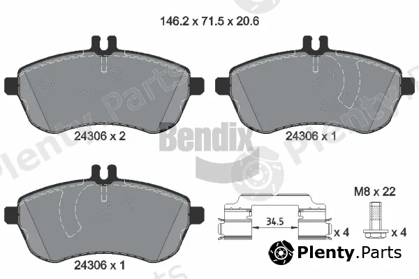 BENDIX Braking BPD1045 — Brake Pad Set, disc brake